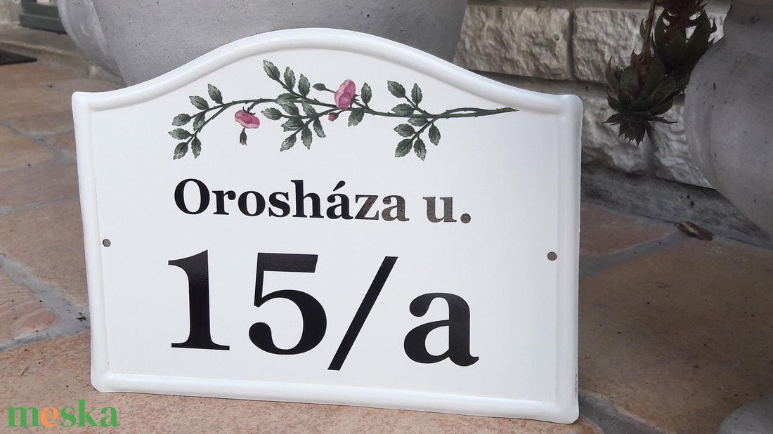 Utca/Házszám tábla rózsával - otthon & életmód - ház & kert - házszám - Meska.hu Utca/Házszám tábla rózsával - otthon & életmód - ház & kert - házszám - Meska.hu
