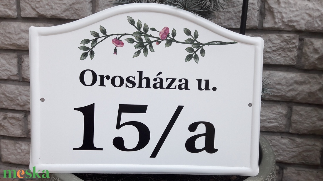 Utca/Házszám tábla rózsával - otthon & életmód - ház & kert - házszám - Meska.hu Utca/Házszám tábla rózsával - otthon & életmód - ház & kert - házszám - Meska.hu