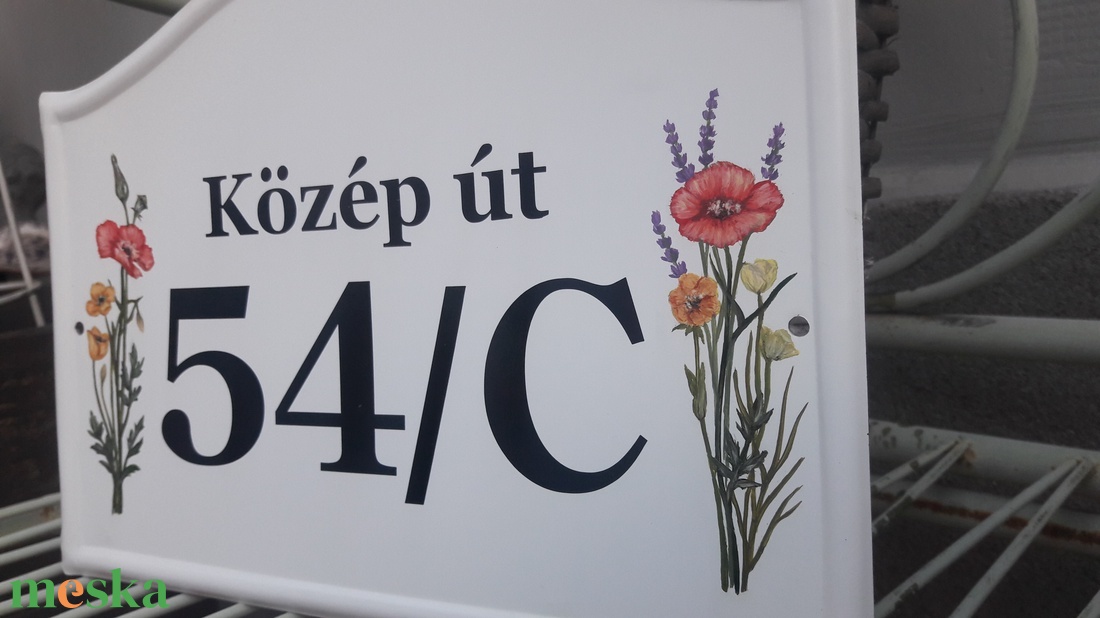 Házszám/utca tábla virág mintával - otthon & életmód - ház & kert - házszám - Meska.hu Házszám/utca tábla virág mintával - otthon & életmód - ház & kert - házszám - Meska.hu