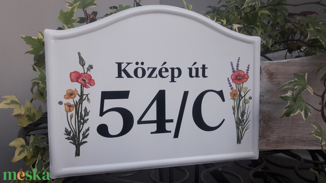 Házszám/utca tábla virág mintával - otthon & életmód - ház & kert - házszám - Meska.hu Házszám/utca tábla virág mintával - otthon & életmód - ház & kert - házszám - Meska.hu