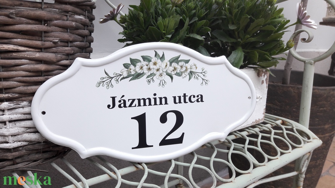 Házszám/utcatábla/névtábla jázmin mintával - otthon & életmód - ház & kert - házszám - Meska.hu Házszám/utcatábla/névtábla jázmin mintával - otthon & életmód - ház & kert - házszám - Meska.hu