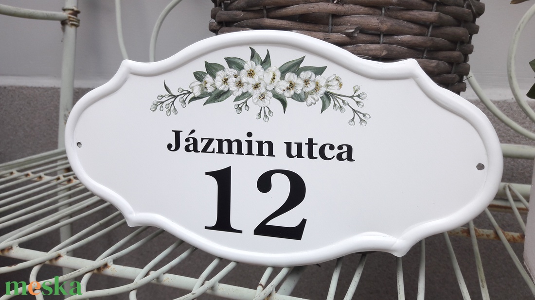 Házszám/utcatábla/névtábla jázmin mintával - otthon & életmód - ház & kert - házszám - Meska.hu Házszám/utcatábla/névtábla jázmin mintával - otthon & életmód - ház & kert - házszám - Meska.hu