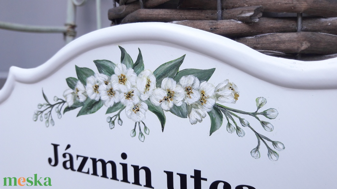 Házszám/utcatábla/névtábla jázmin mintával - otthon & életmód - ház & kert - házszám - Meska.hu Házszám/utcatábla/névtábla jázmin mintával - otthon & életmód - ház & kert - házszám - Meska.hu