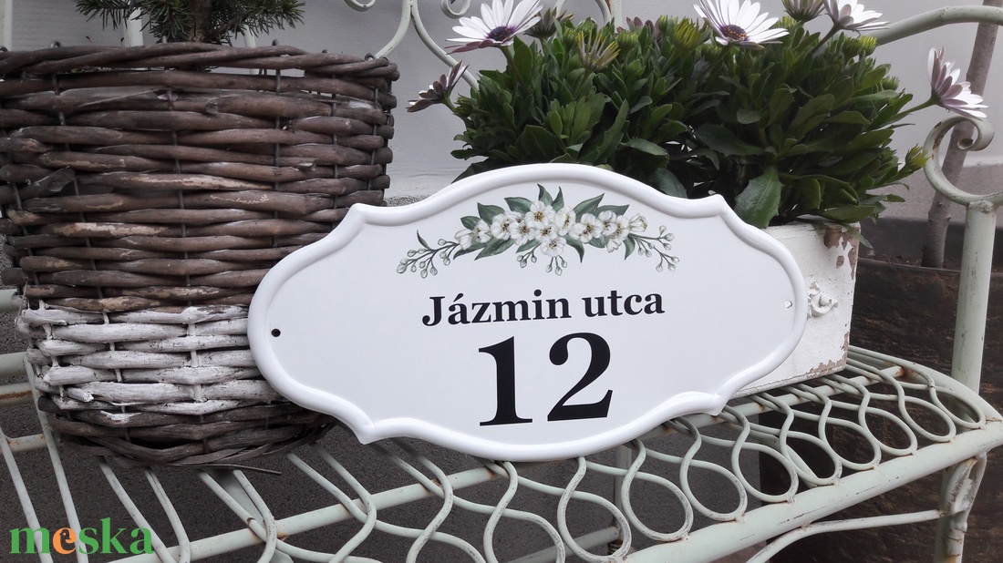 Házszám/utcatábla/névtábla jázmin mintával - otthon & életmód - ház & kert - házszám - Meska.hu Házszám/utcatábla/névtábla jázmin mintával - otthon & életmód - ház & kert - házszám - Meska.hu