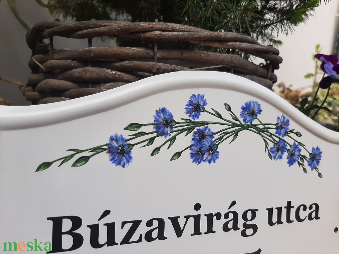 Házszám/utca tábla búzavirág mintával - otthon & életmód - ház & kert - házszám - Meska.hu Házszám/utca tábla búzavirág mintával - otthon & életmód - ház & kert - házszám - Meska.hu