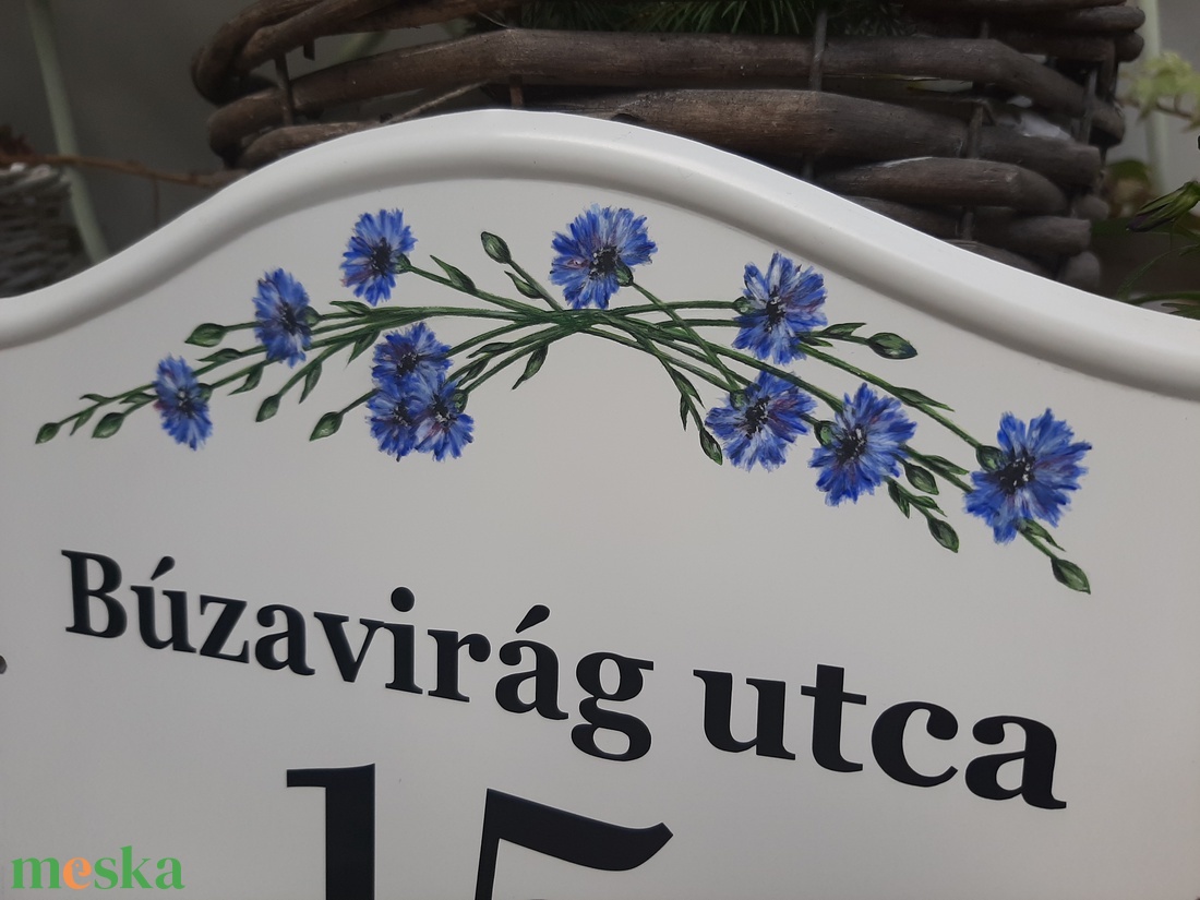 Házszám/utca tábla búzavirág mintával - otthon & életmód - ház & kert - házszám - Meska.hu Házszám/utca tábla búzavirág mintával - otthon & életmód - ház & kert - házszám - Meska.hu