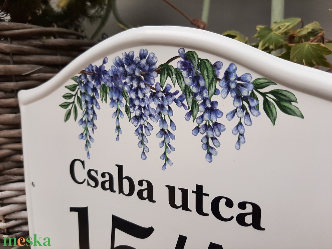 Házszám/utca tábla lilaakác mintával - otthon & életmód - ház & kert - házszám - Meska.hu Házszám/utca tábla lilaakác mintával - otthon & életmód - ház & kert - házszám - Meska.hu