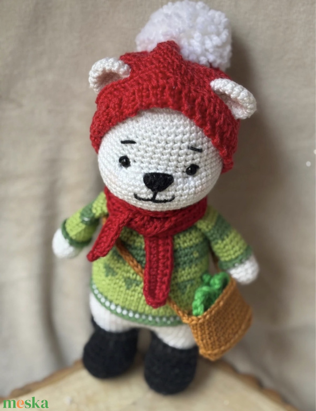 Horgolt sapis maci - játék & sport - plüssállat & játékfigura - maci - Meska.hu