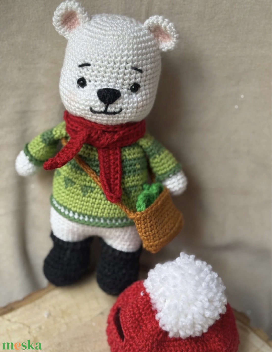 Horgolt sapis maci - játék & sport - plüssállat & játékfigura - maci - Meska.hu