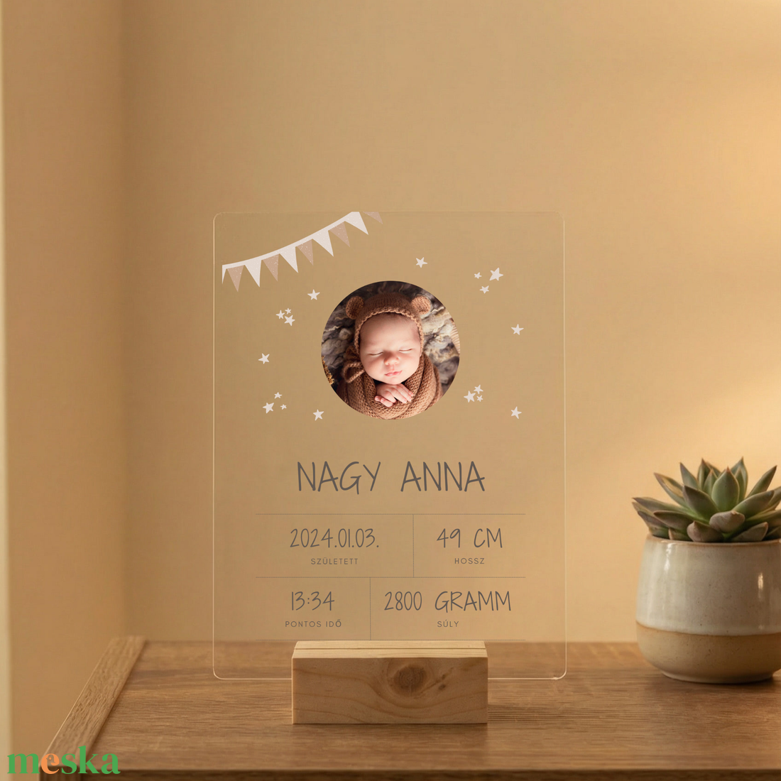Akril babaszületése emlékőrző - baba - mama - babaemlékek - baba emlékőrző - Meska.hu