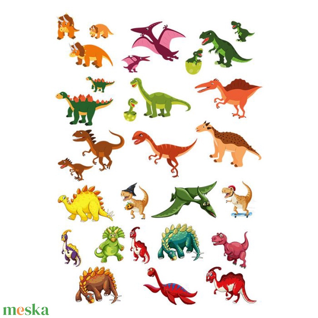 Dinós ideiglenes tetoválás szett � A/4 íven - kellékek & szerszámok - dekorációs kellékek - matricaív - Meska.hu