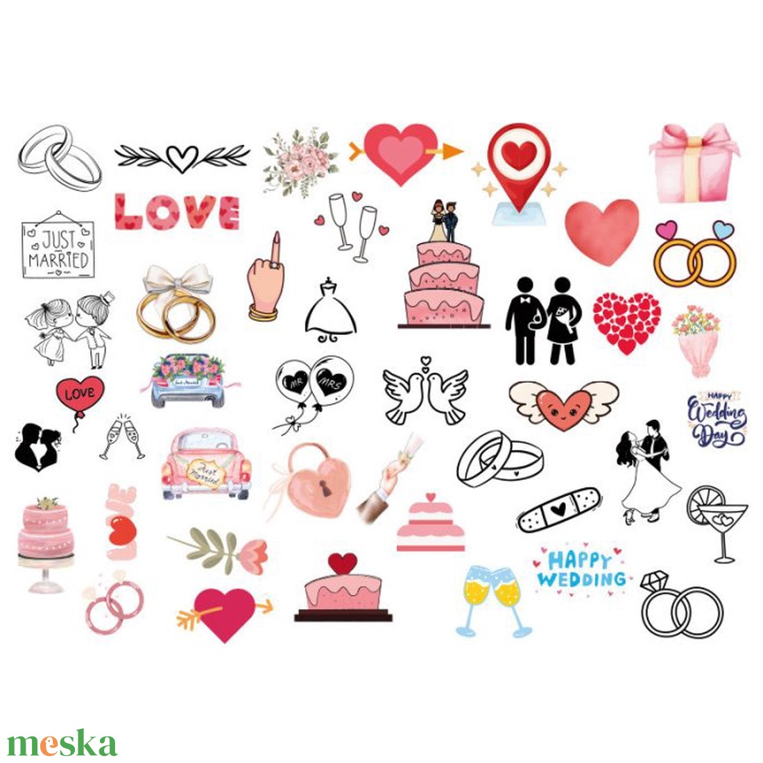 Egyedi esküvői ideiglenes tetoválások A/4-es íven - esküvő - emlék & ajándék - köszönőajándék - Meska.hu