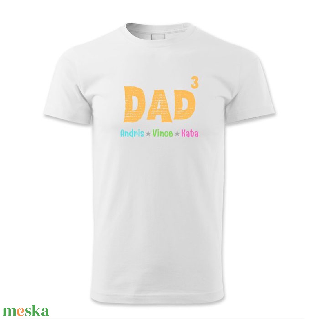 DAD a köbön feliratos apák napi póló gyereknevekkel - ruha & divat - férfi ruha - póló - Meska.hu