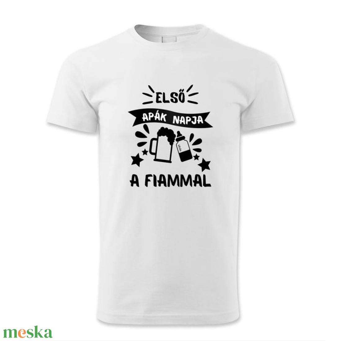 Az első Apák napja a fiammal feliratú póló - ruha & divat - férfi ruha - póló - Meska.hu