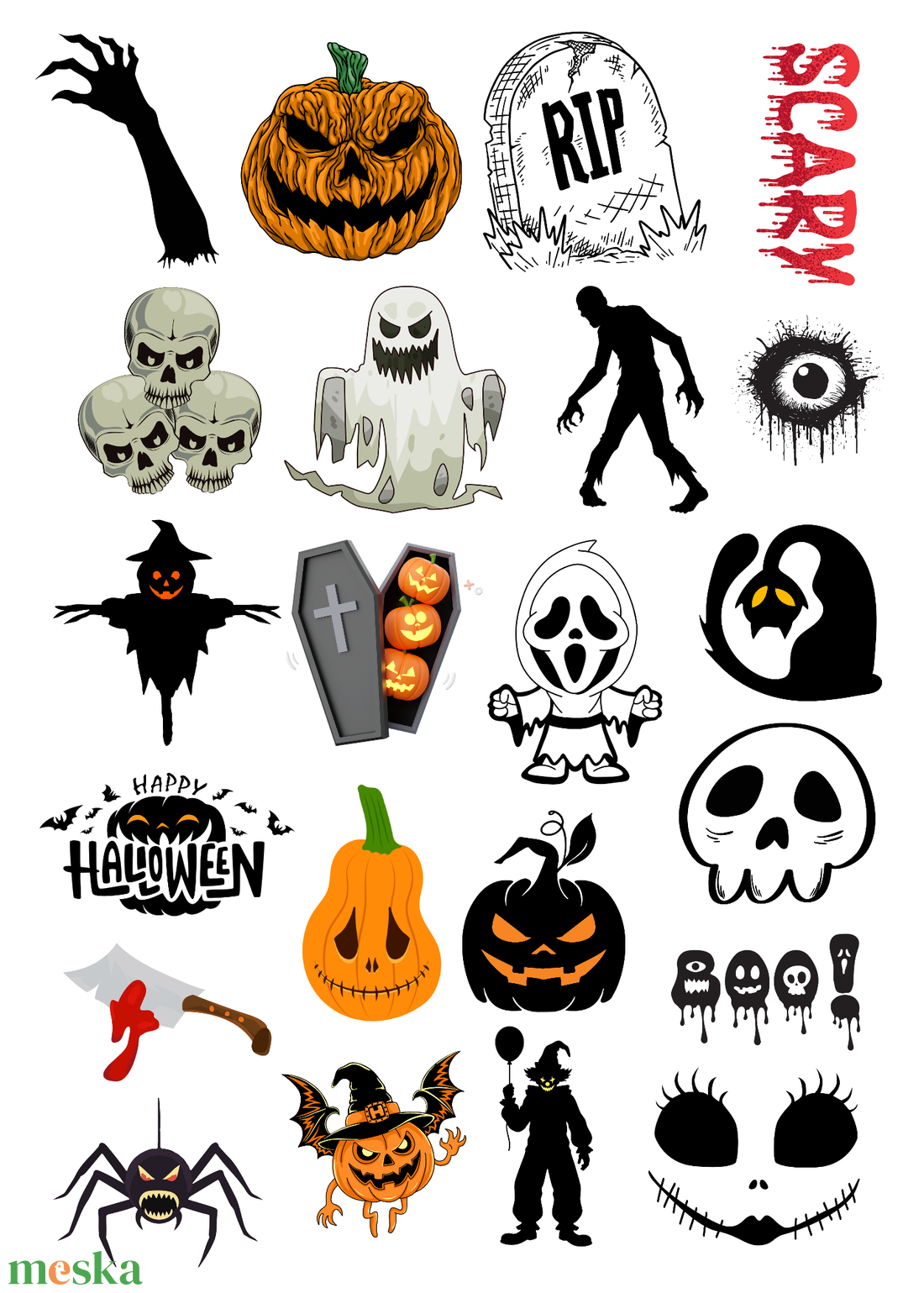 Halloween ideiglenes tetoválás � rémisztően minták nagyobbaknak � A/4-es íven - otthon & életmód - papír, írószer - ideiglenes tetoválás - Meska.hu