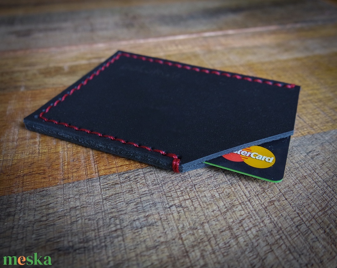 STRONG Black - Bankkártya tok - 1 rekesz - Álló - 7 x 9,5 cm - Polokov Leather Goods - táska & tok - pénztárca & más tok - kártyatartó & irattartó - Meska.hu
