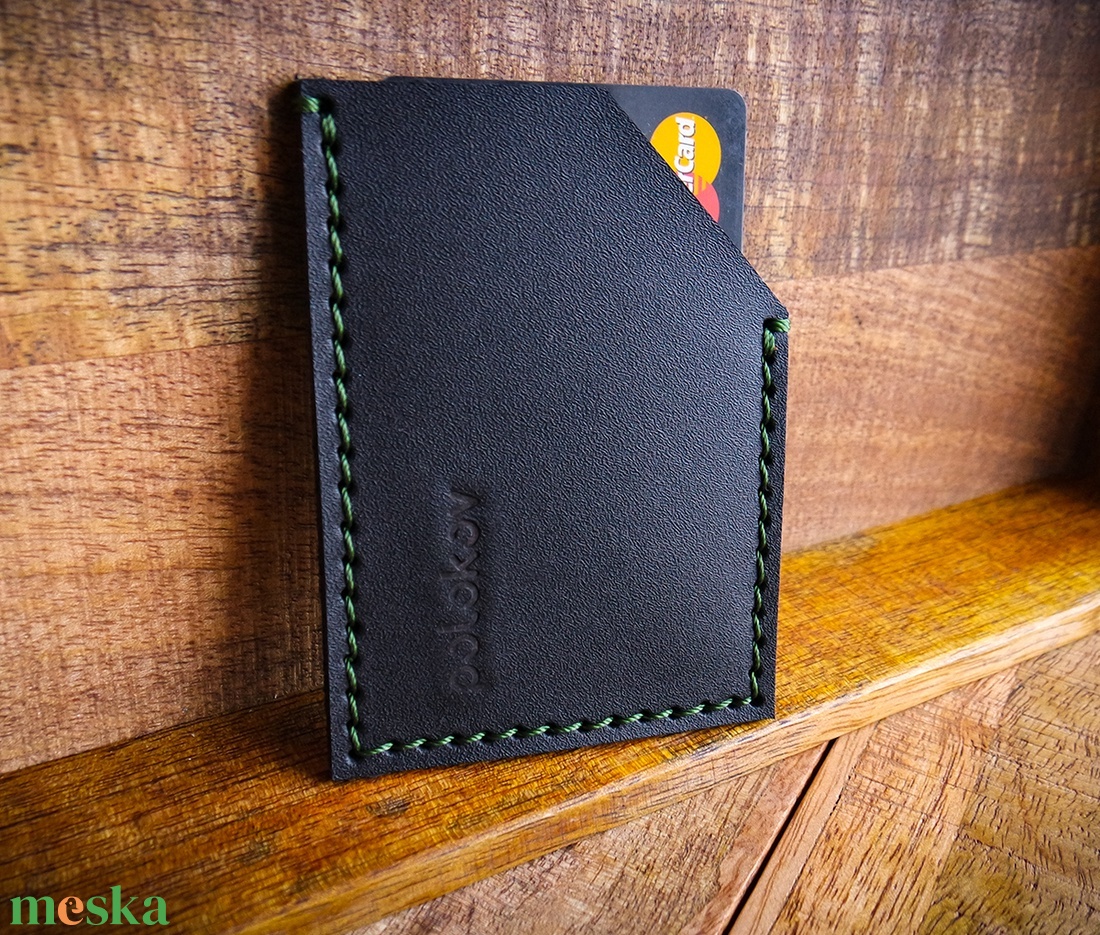 STRONG Black - Bankkártya tok - 1 rekesz - Álló - 7 x 9,5 cm - Polokov Leather Goods - táska & tok - pénztárca & más tok - kártyatartó & irattartó - Meska.hu