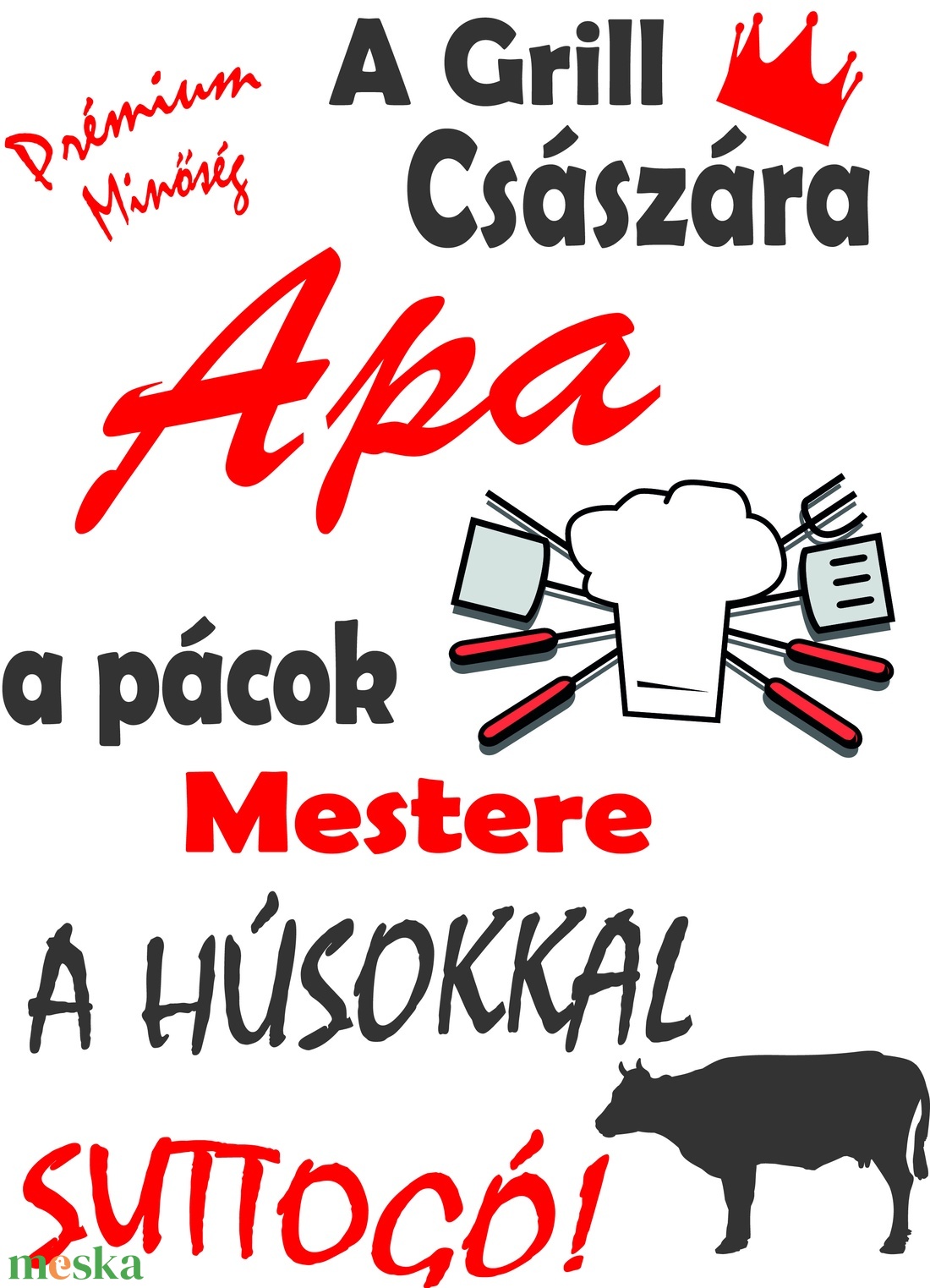 A grill császára kötény - otthon & életmód - konyhafelszerelés, tálalás - konyhai textil - kötény - Meska.hu A grill császára kötény - otthon & életmód - konyhafelszerelés, tálalás - konyhai textil - kötény - Meska.hu