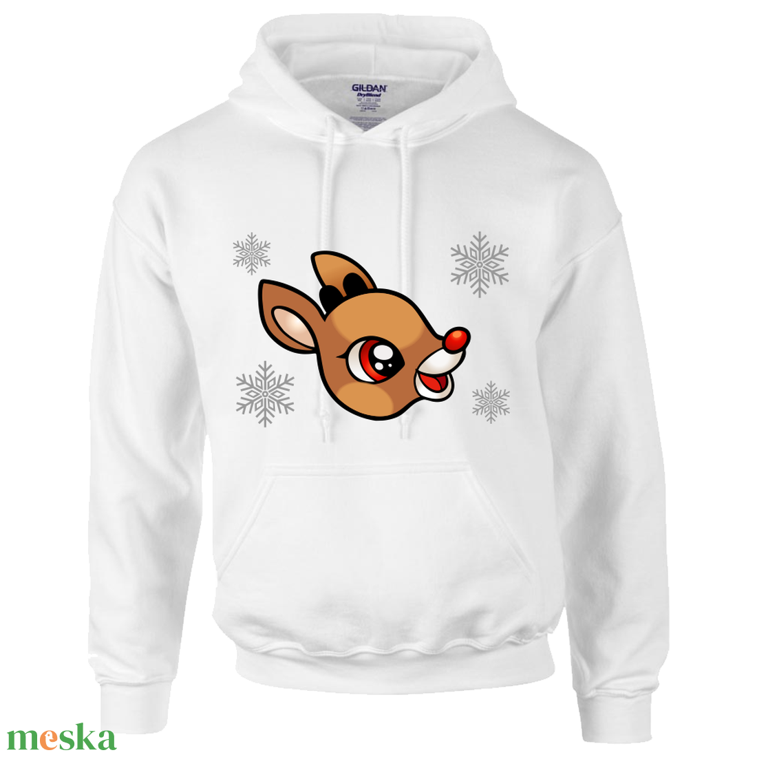 Karácsonyi kapucnis gyermek pulóver Bébi Rudolffal - karácsony - karácsonyi ruházat - karácsonyi póló & pulcsi - Meska.hu