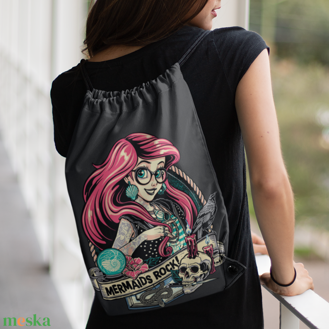Mermaids Rock!  Alternatív sellős tornazsák - táska & tok - hátizsák - tornazsák, gymbag - Meska.hu