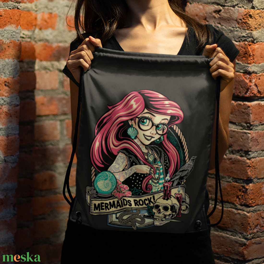 Mermaids Rock!  Alternatív sellős tornazsák - táska & tok - hátizsák - tornazsák, gymbag - Meska.hu