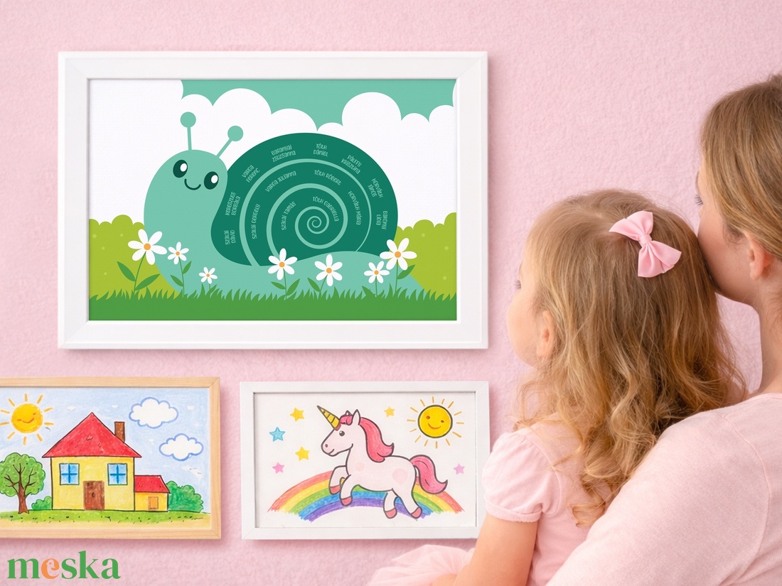 Csiga alakú családfa � személyre szabható, 3 generációs, A3-as méretben - digitális termék - művészet - grafika & illusztráció - digitális - Meska.hu