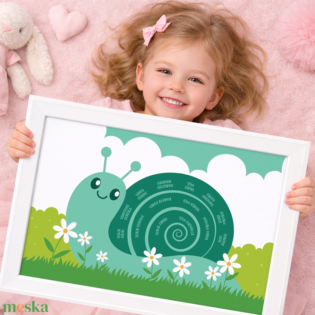 Csiga alakú családfa � személyre szabható, 3 generációs, A3-as méretben - digitális termék - művészet - grafika & illusztráció - digitális - Meska.hu