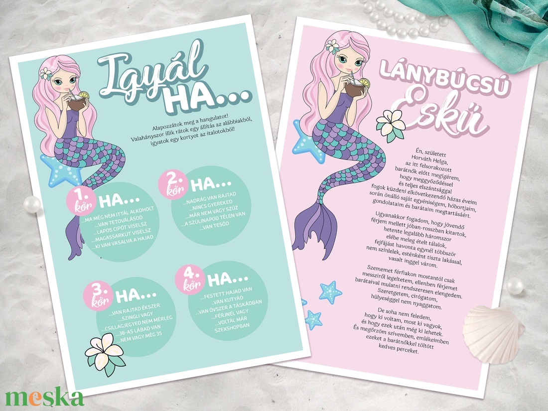 Sellős Lánybúcsú Szett, 11 db lap, A4 méret - művészet - grafika & illusztráció - digitális - Meska.hu