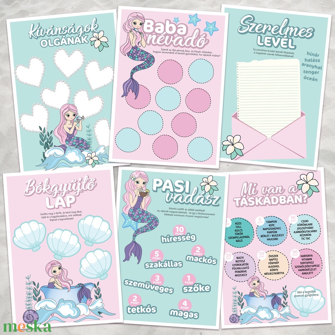 Sellős Lánybúcsú Szett, 11 db lap, A4 méret - művészet - grafika & illusztráció - digitális - Meska.hu