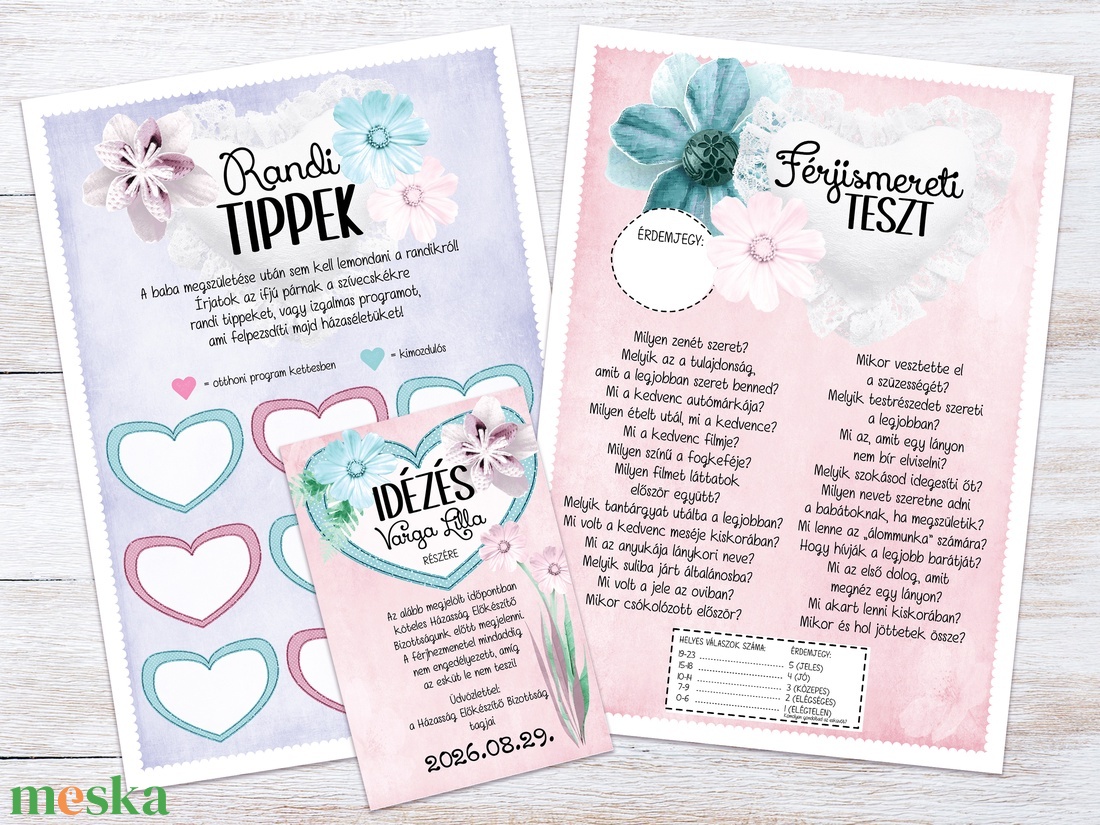 Lánybúcsú Szett Kismamáknak, 11 db lap, A4 méret - művészet - grafika & illusztráció - digitális - Meska.hu