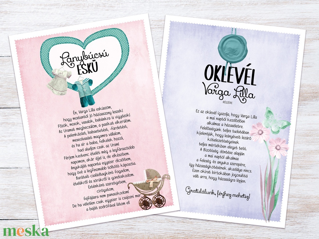 Lánybúcsú Szett Kismamáknak, 11 db lap, A4 méret - művészet - grafika & illusztráció - digitális - Meska.hu