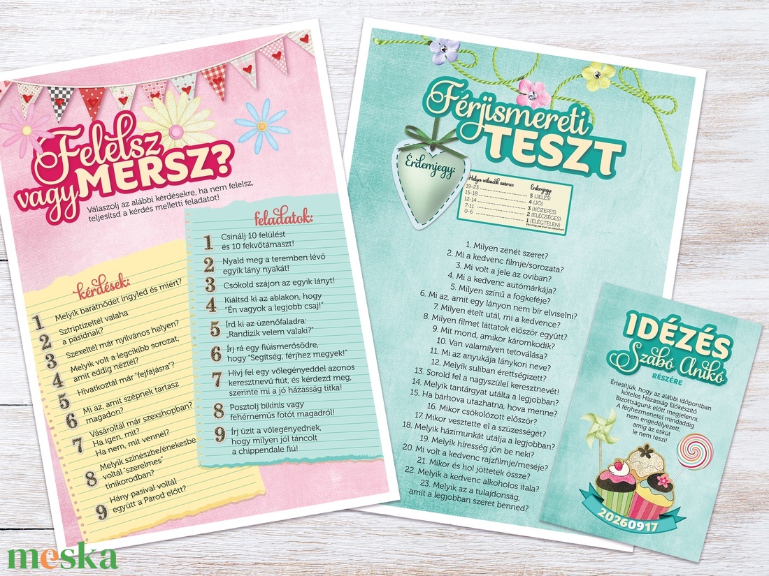 Muffinos Lánybúcsú Szett 11 db lap, A4 méret - művészet - grafika & illusztráció - digitális - Meska.hu