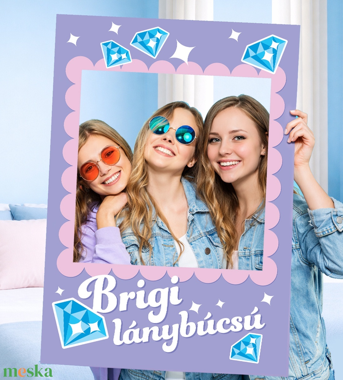 Lánybúcsú szelfikeret - nagyméretű fotókeret grafika bulira, 70�100 cm, nyomdakész fájl  - művészet - grafika & illusztráció - digitális - Meska.hu