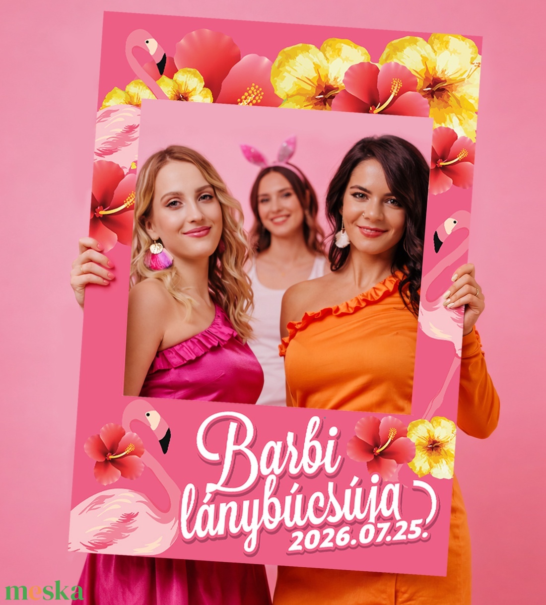 Flamingós  Szelfikeret grafika, nyomdakész fájl  - művészet - grafika & illusztráció - digitális - Meska.hu