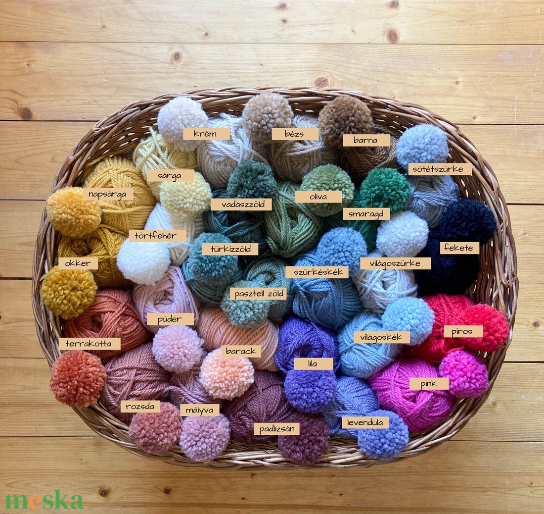 Pompom fotós fali dekoráció - pompomos faldísz, pompon dísz - otthon & életmód - dekoráció - fali és függő dekoráció - függődísz - Meska.hu
