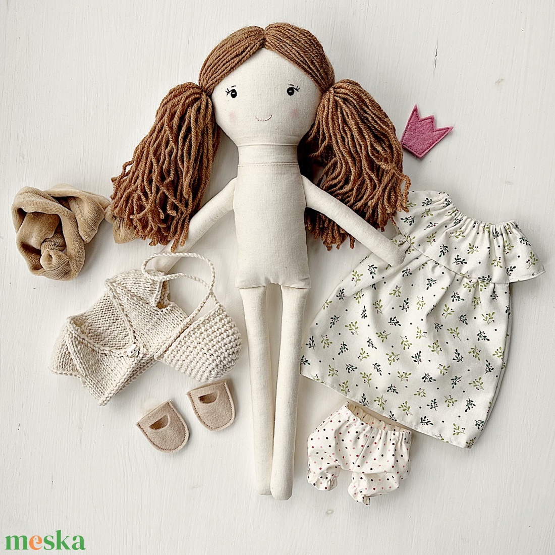  Emi textilbaba - játék & sport - baba & babaház - öltöztethető baba - Meska.hu