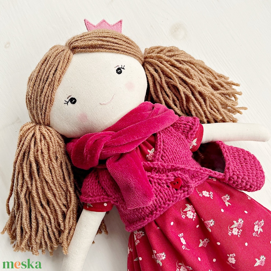  Luca világosbarna textilbaba  - játék & sport - baba & babaház - öltöztethető baba - Meska.hu