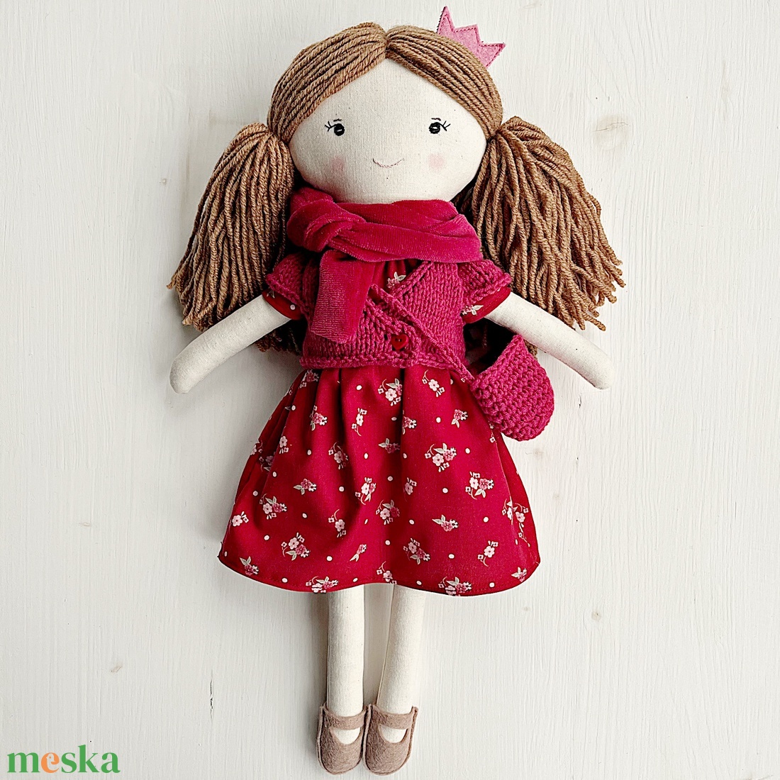  Luca világosbarna textilbaba  - játék & sport - baba & babaház - öltöztethető baba - Meska.hu