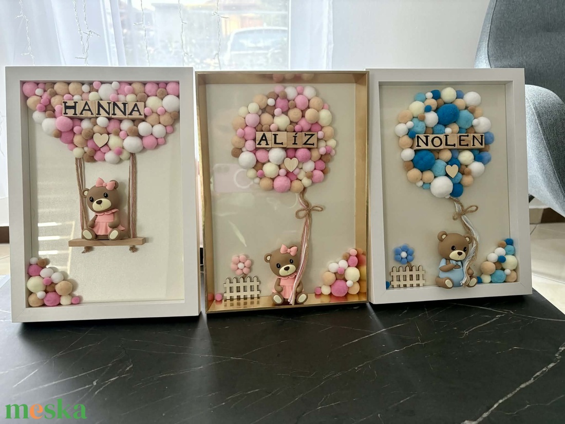 Pompon Memories - egyedi, neves, kézzel készített gyerekszoba dekoráció - baba - mama - babaszoba dekoráció - babanév dekoráció - Meska.hu