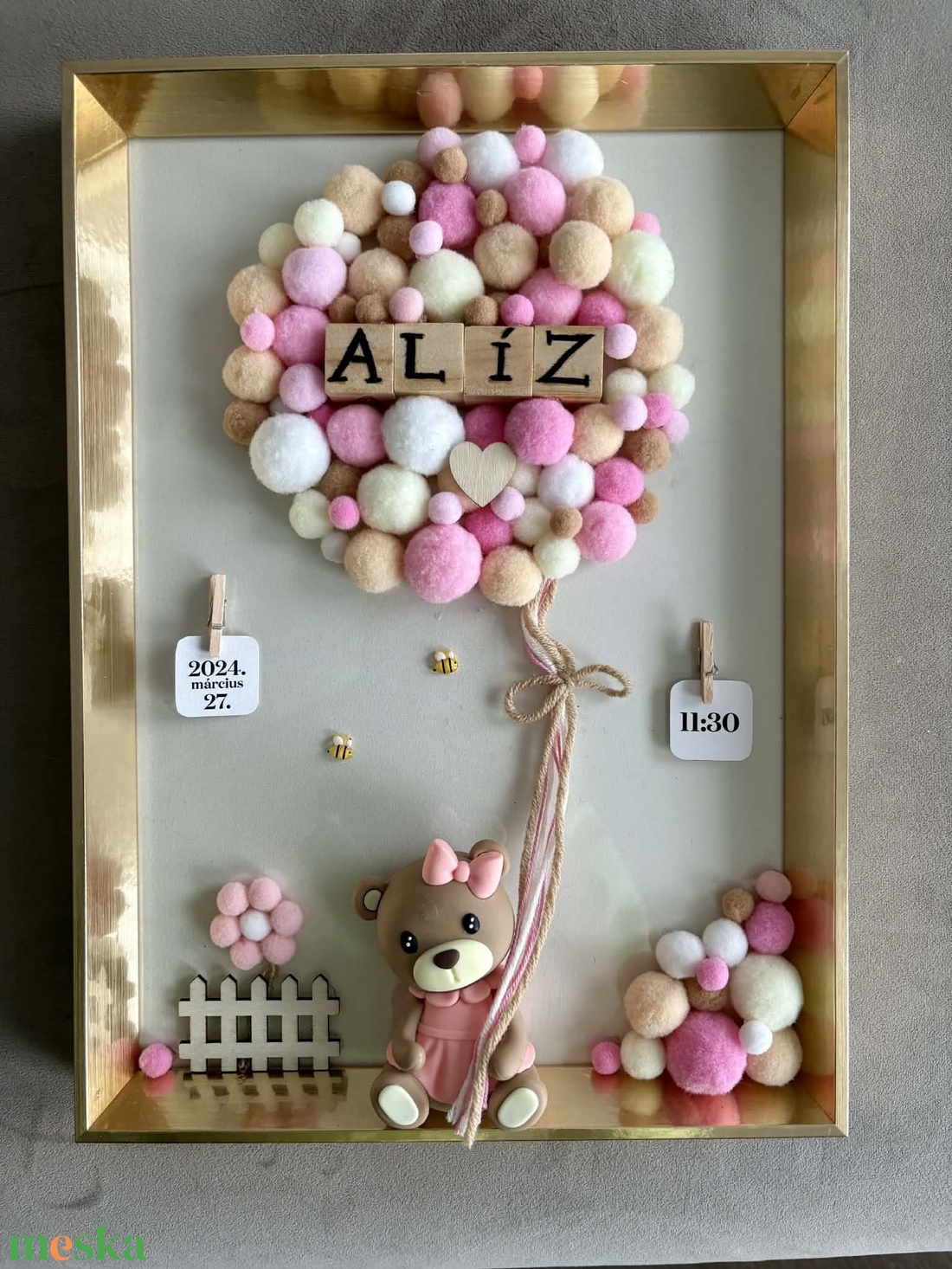 Pompon Memories - egyedi, neves, kézzel készített gyerekszoba dekoráció - baba - mama - babaszoba dekoráció - babanév dekoráció - Meska.hu