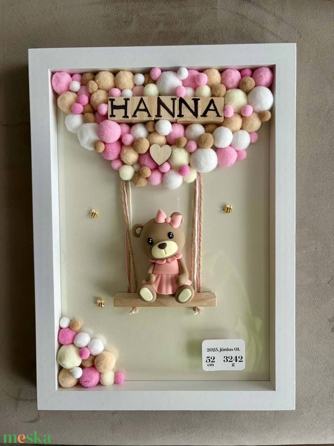 Pompon Memories - egyedi, neves, kézzel készített gyerekszoba dekoráció - baba - mama - babaszoba dekoráció - babanév dekoráció - Meska.hu