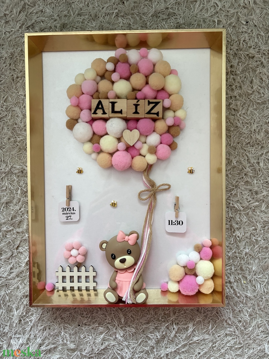 Pompon Memories - egyedi, neves, kézzel készített gyerekszoba dekoráció - baba - mama - babaszoba dekoráció - babanév dekoráció - Meska.hu