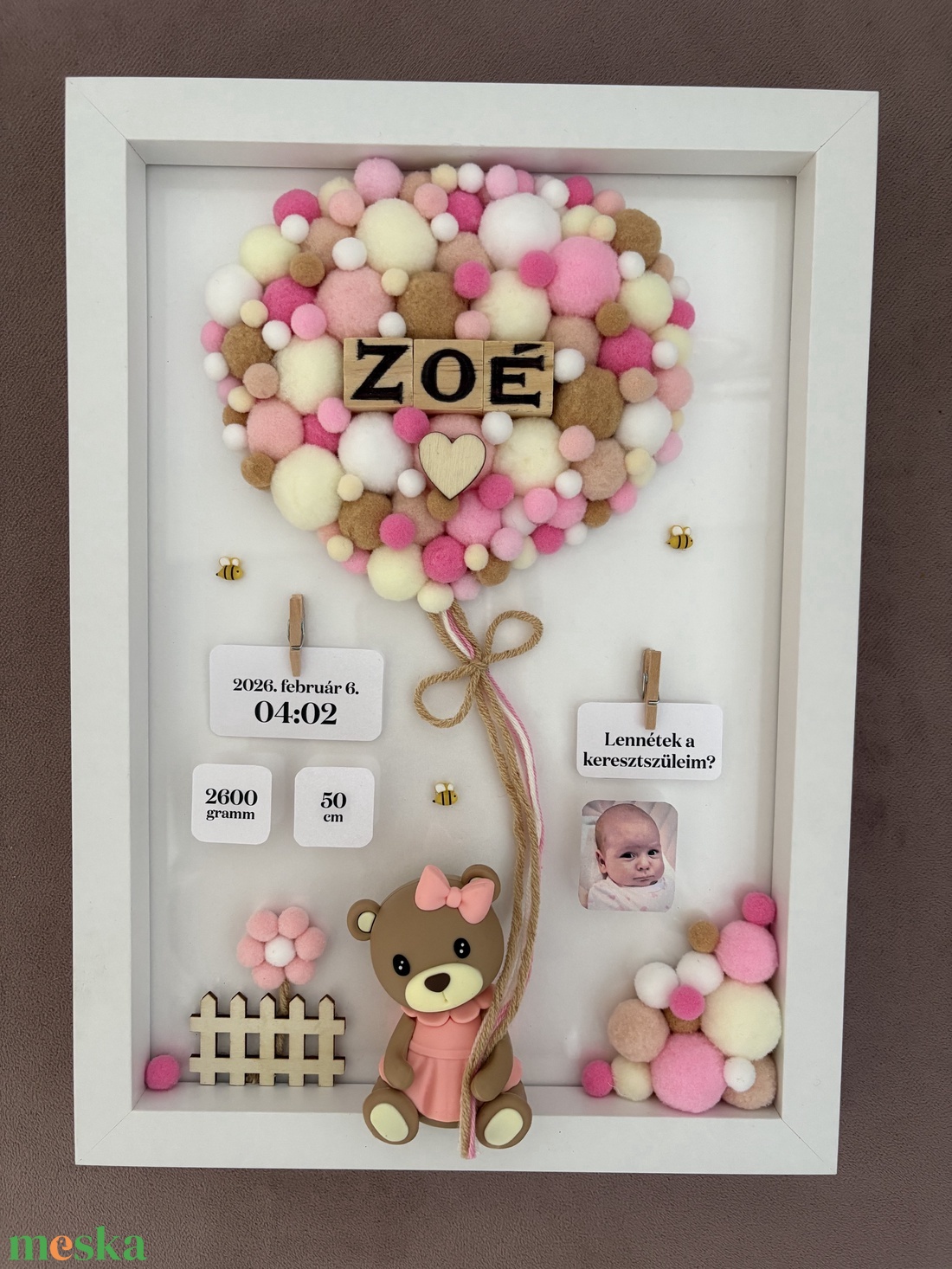 Pompon Memories - egyedi, neves, kézzel készített gyerekszoba dekoráció - baba - mama - babaszoba dekoráció - babanév dekoráció - Meska.hu