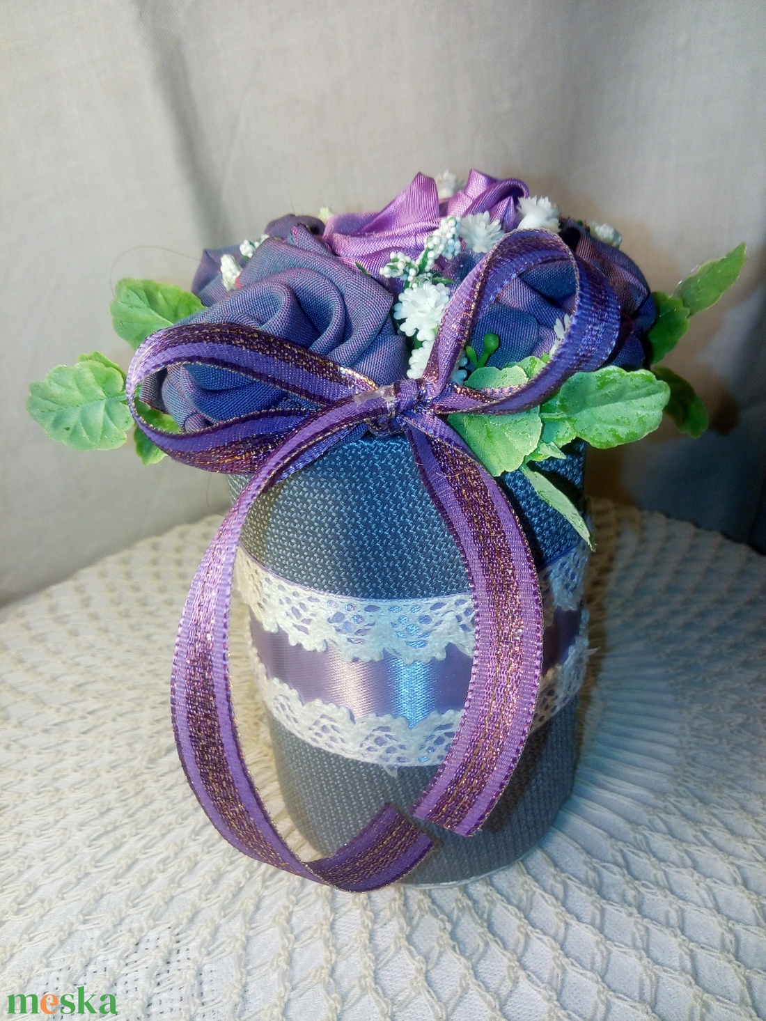 Kis lila virág doboz  - otthon & életmód - dekoráció - Meska.hu