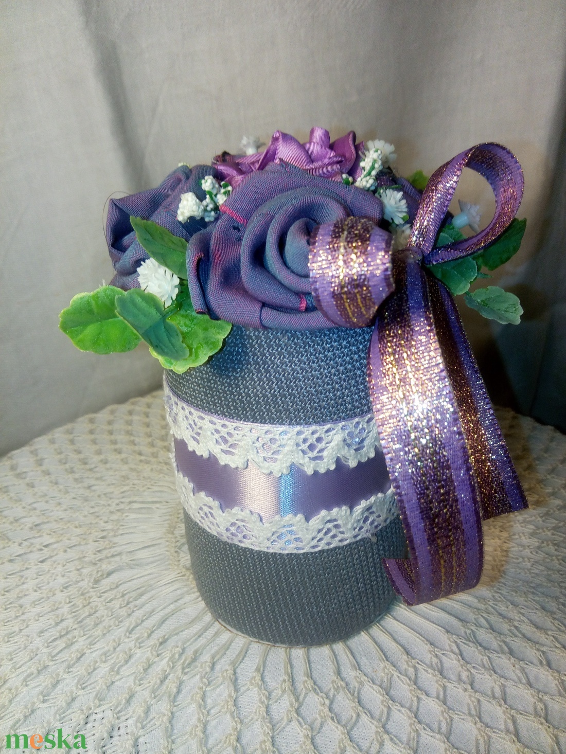 Kis lila virág doboz  - otthon & életmód - dekoráció - Meska.hu