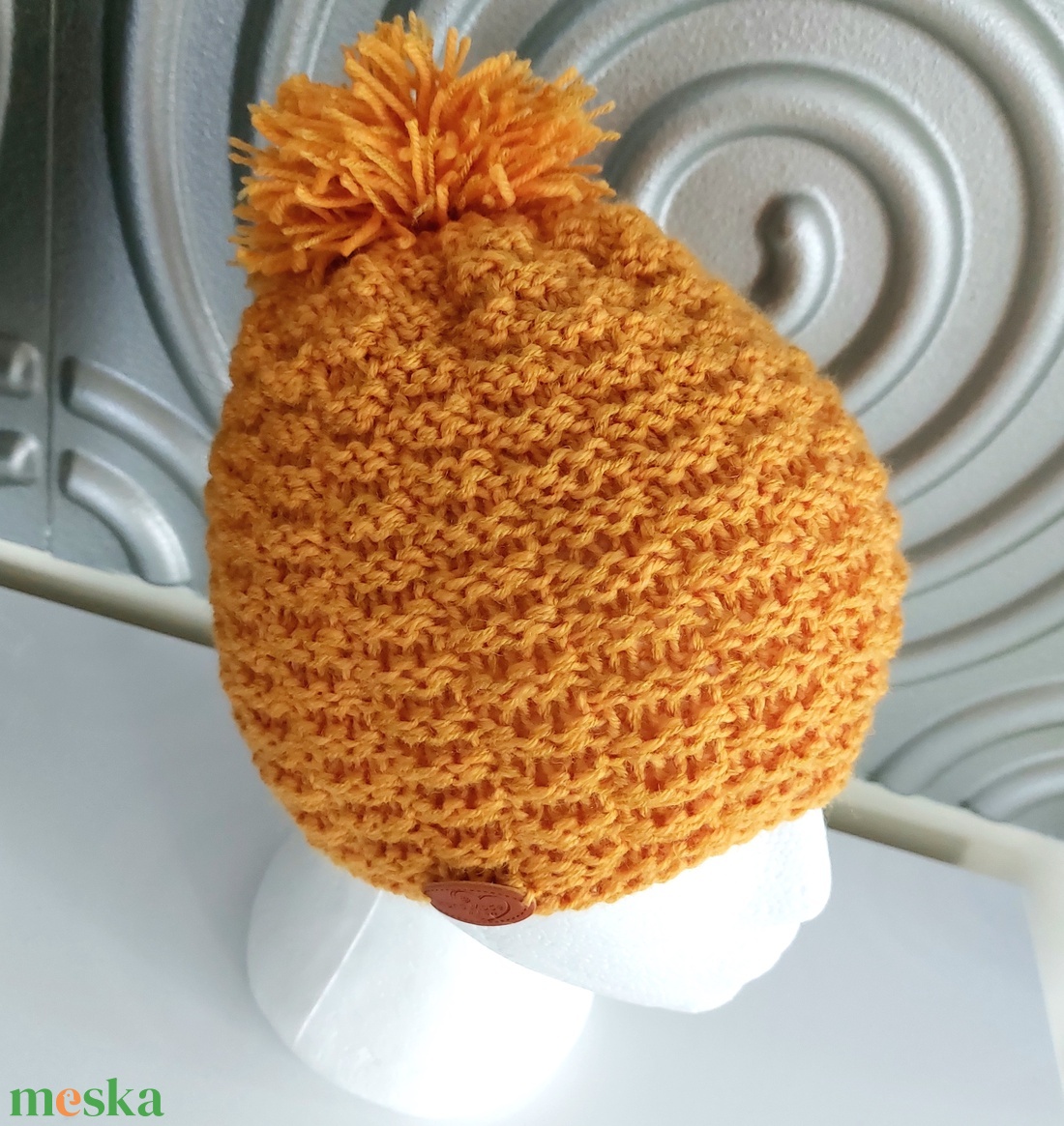 Mustár sárga Kötött Sapka  - ruha & divat - sál, sapka, kendő - sapka - Meska.hu