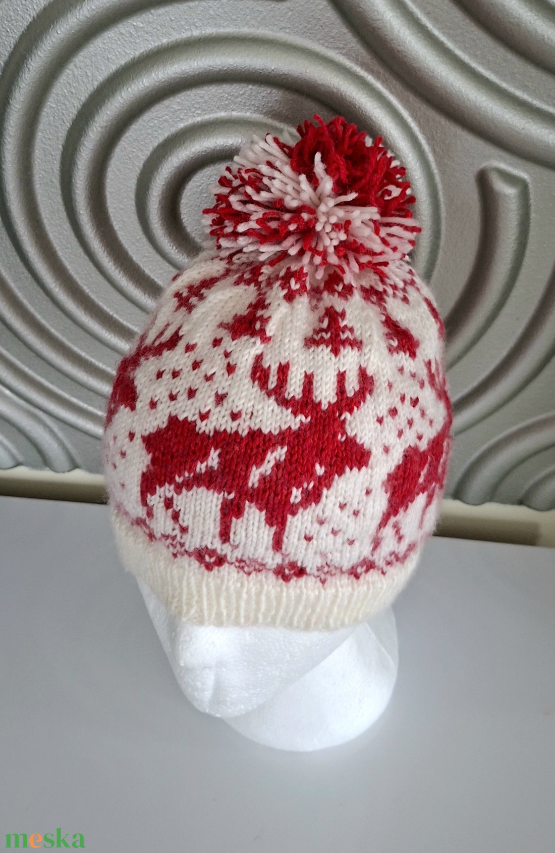 Kézzel kötött norvég mintás sapka  - ruha & divat - sál, sapka, kendő - sapka - Meska.hu