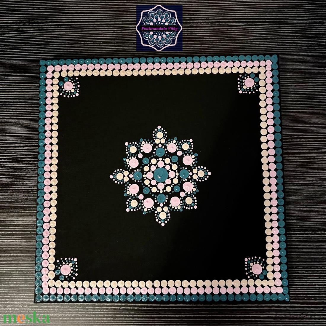 Türkiz-rózsaszín pontmandala festmény, 20 cm-es feszített vászon - művészet - festmény - akril - Meska.hu Türkiz-rózsaszín pontmandala festmény, 20 cm-es feszített vászon - művészet - festmény - akril - Meska.hu