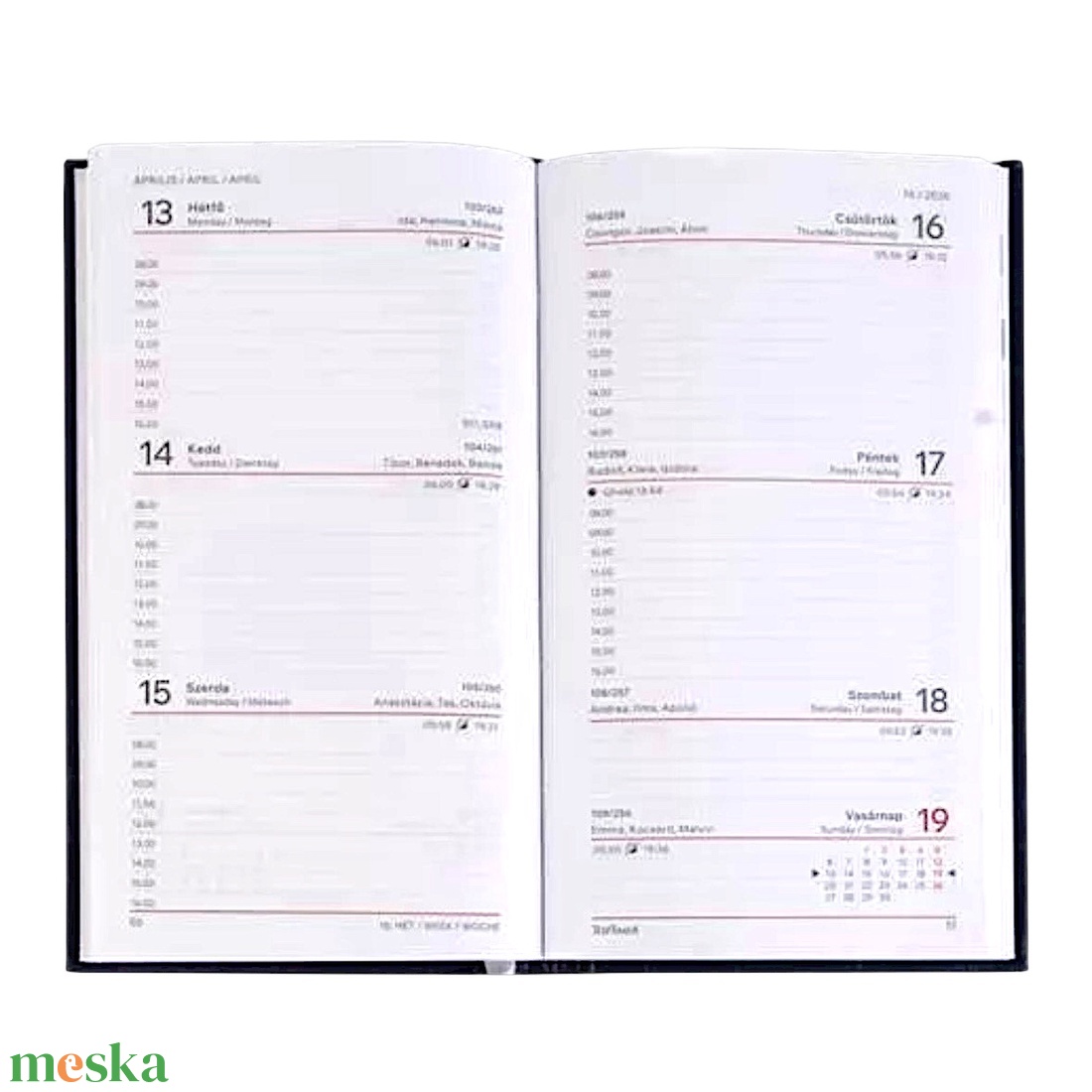 2026. évi fekete műbőr zsebnaptár rosegold és fehér színű pontmandalával 9,5x17 cm - otthon & életmód - papír, írószer - naptár & tervező - Meska.hu