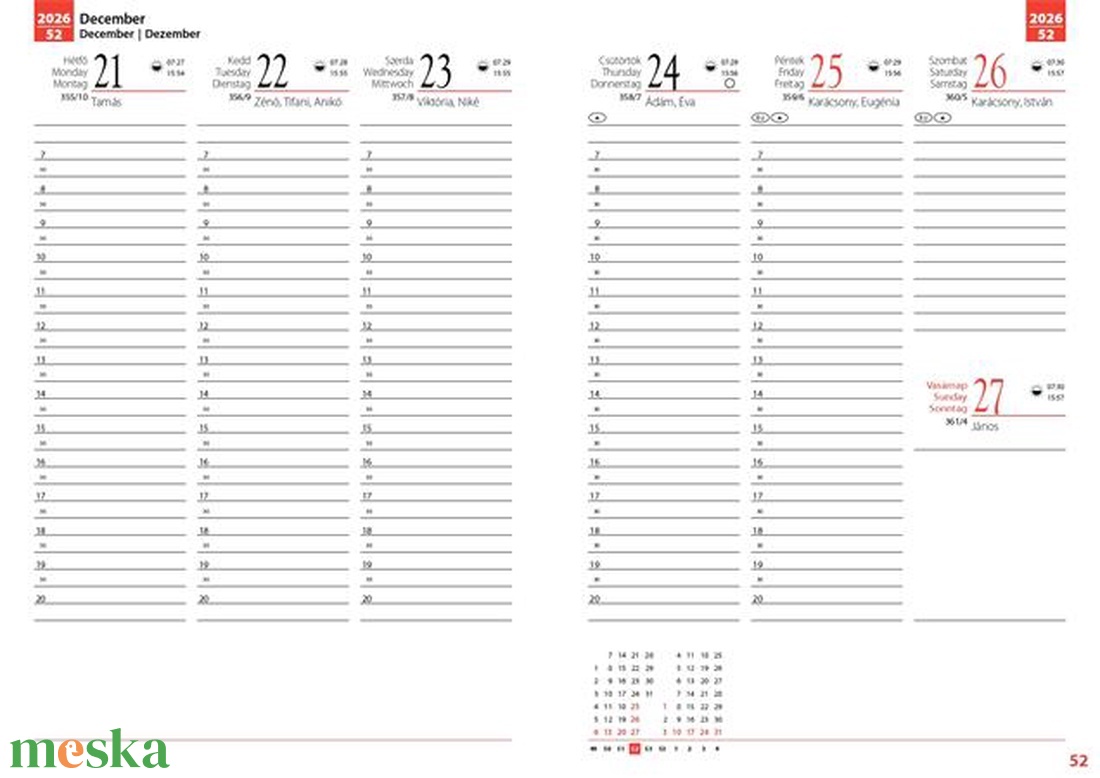 Sötétkék műbőr A/5 méretű heti beosztású 2026/27-es tanári zsebkönyv türkiz és arany  pontmandalával, 14,5x20,5 cm - otthon & életmód - papír, írószer - naptár & tervező - Meska.hu